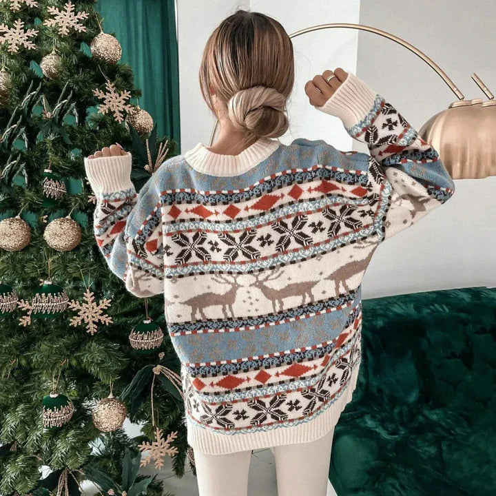 Festlicher Oversize Weihnachtspullover für Damen