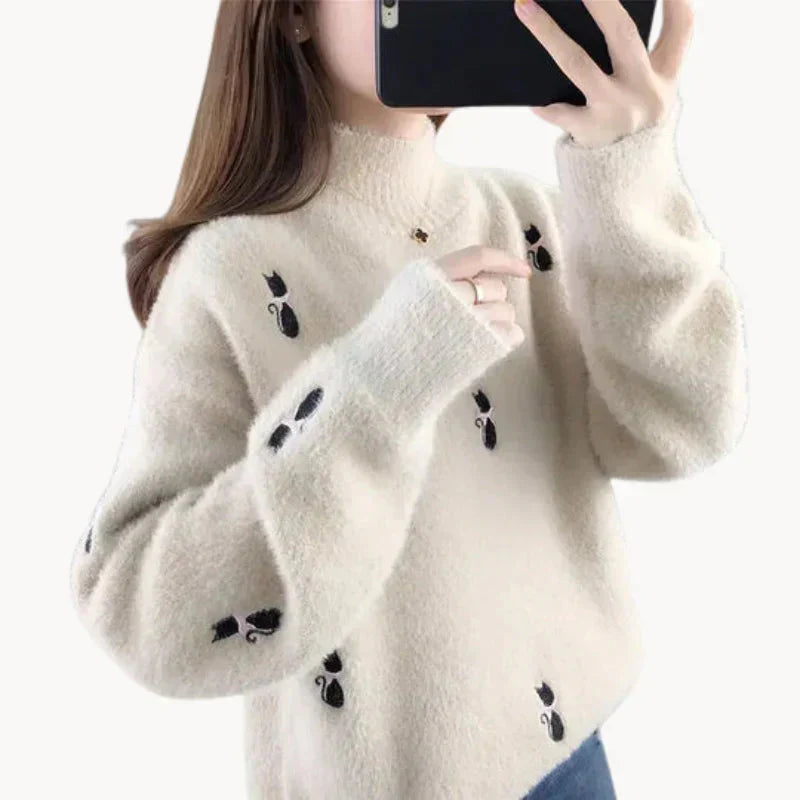 Flauschiger Rollkragenpullover für Damen - Weich und Bequem