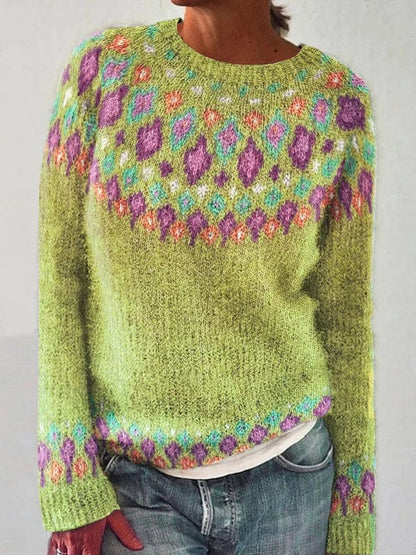 Geometrischer Pullover mit Kontrastdruck – Stilvoll und Nachhaltig