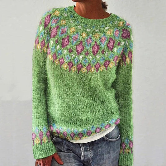 Geometrischer Pullover mit Kontrastdruck – Stilvoll und Nachhaltig