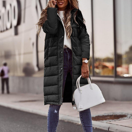 Hoodie mit Knopfverschluss und langen Ärmeln – Mid-Length Baumwolljacke im Streetstyle