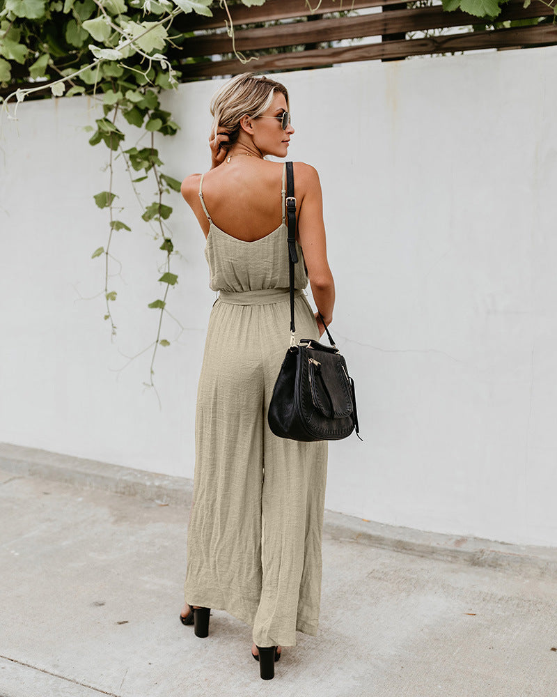 Jumpsuit mit weitem Bein und hoher Taille