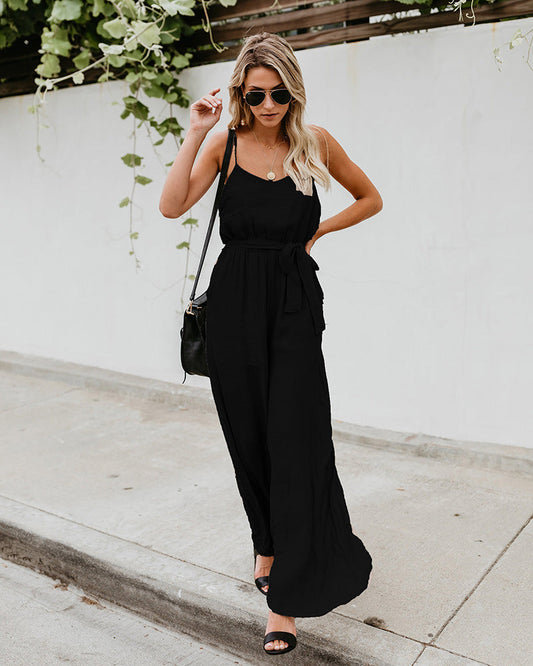 Jumpsuit mit weitem Bein und hoher Taille