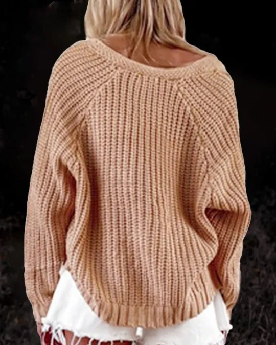 Kabelstrickpullover mit Knopfleiste – Stilvoll und Bequem für Jeden Anlass