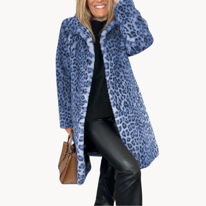 Klassische Damen Winterjacke mit modischer Leopardenmuster