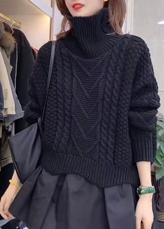 Klassischer Rollkragenpullover in Schwarz für stilvolle Winterlooks