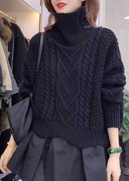 Klassischer Rollkragenpullover in Schwarz für stilvolle Winterlooks