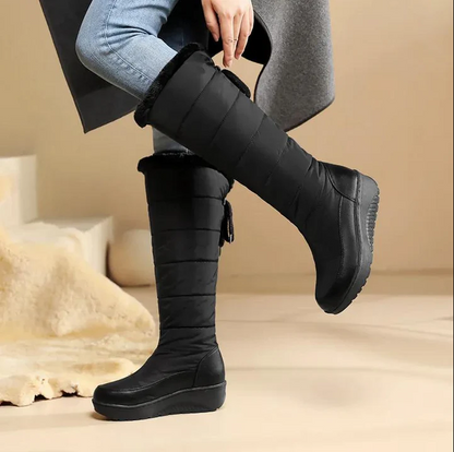 Kniehohe Winterstiefel mit Fleecefutter - Stilvolle Damen Schneestiefel für kalte Tage