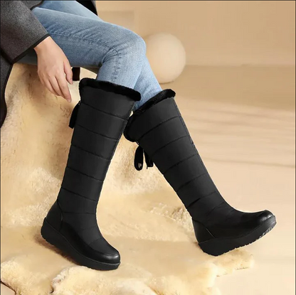 Kniehohe Winterstiefel mit Fleecefutter - Stilvolle Damen Schneestiefel für kalte Tage