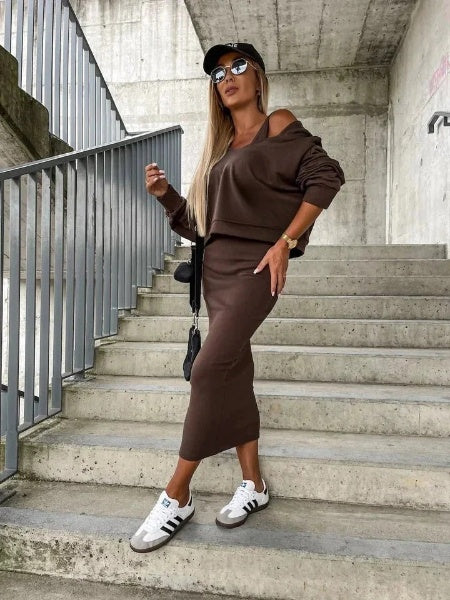 Kombiniertes Damenkleid mit Sweatshirt: Stilvoller Komfort für jeden Anlass