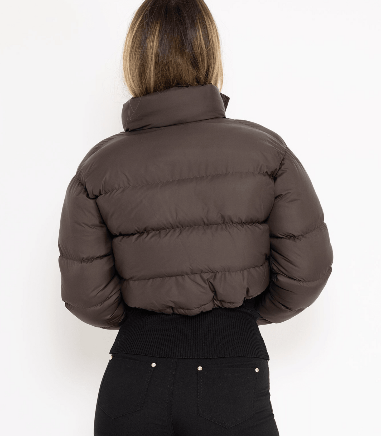 Kurze Damen-Pufferjacke mit Kordelzug