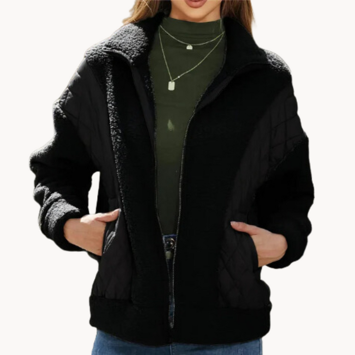 Kuschelige Damen-Steppjacke aus weichem Sherpa für kalte Tage