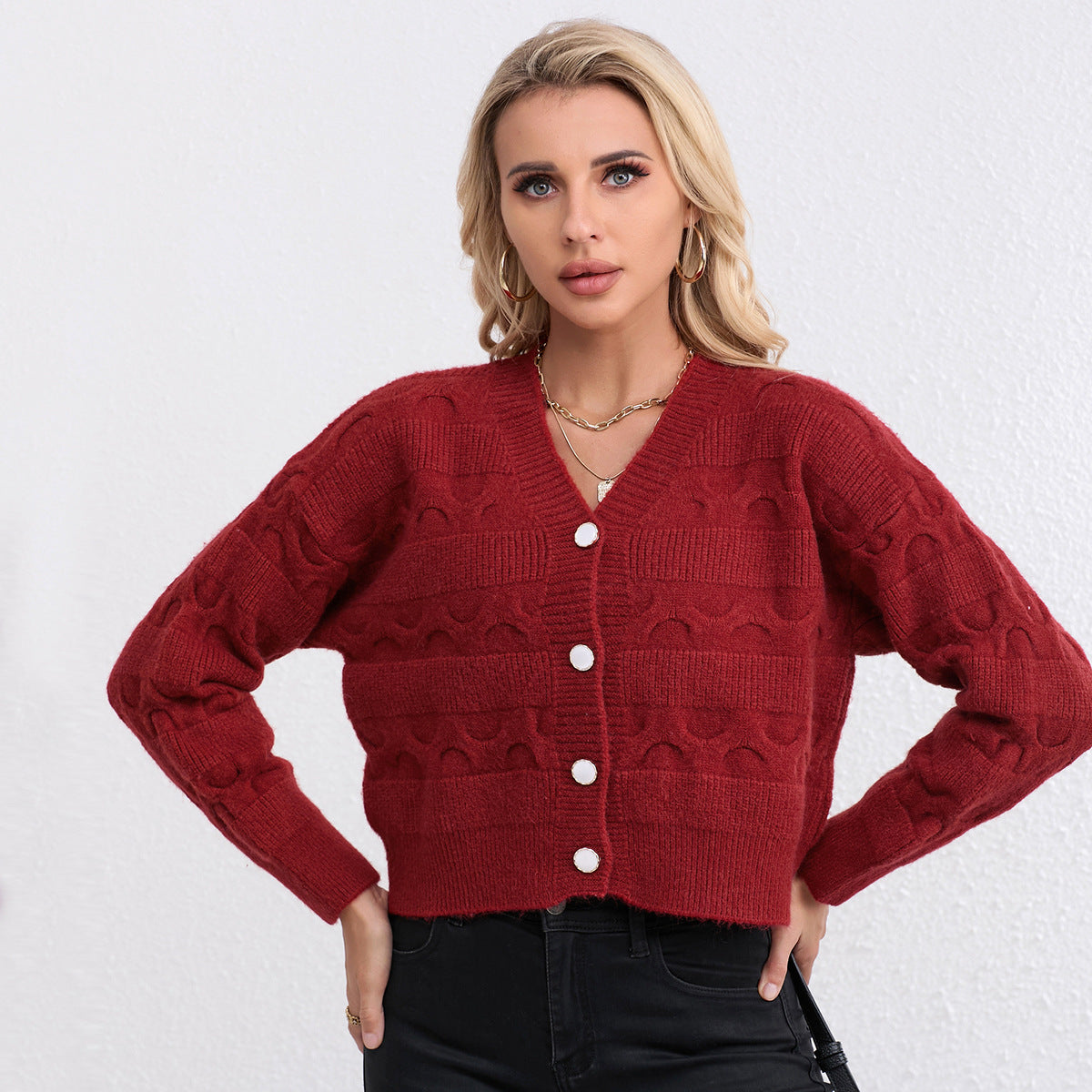 Langärmelige Strickjacke