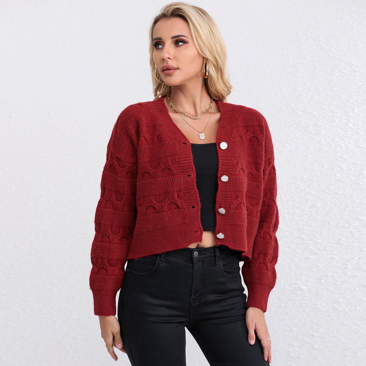 Langärmelige Strickjacke