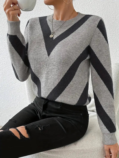 Langärmliger Pullover, ideal für die Herbst- und Wintergarderobe