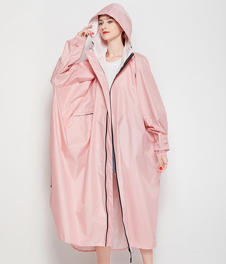 Langer Regenmantel-Poncho für Damen