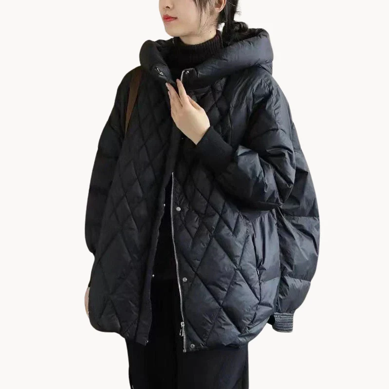 Lässige Damen-Entendaunenjacke für warme Wintertage