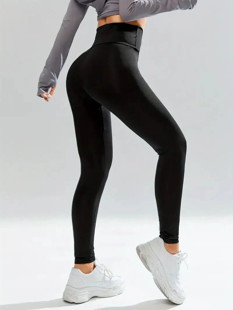 Lässige, dehnbare, asymmetrische, dynamische, einfarbige Skinny-Leggings