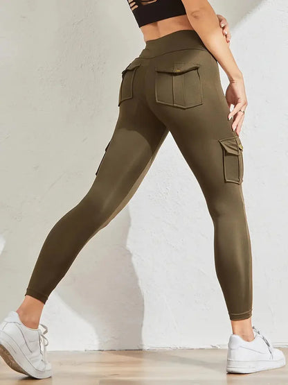 Lässige, einfarbige Skinny-Hose mit hohem Bund und hohem Bund