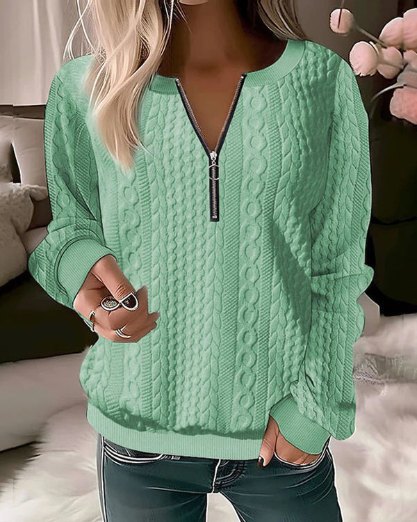 Modischer Halbzip Strickpullover für entspannte Freizeitlooks