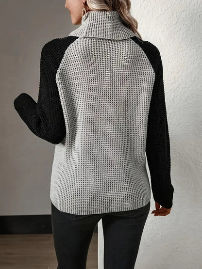 Modischer Rollkragenpullover mit Knopfakzenten und asymmetrischem Saum für trendige Winteroutfits