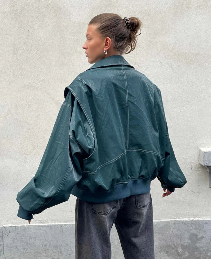 Oversized Bomberjacke mit Reißverschluss – Trendiger Herbststyle für Damen