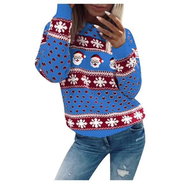 Damen Weihnachtlicher weicher Strickpullover