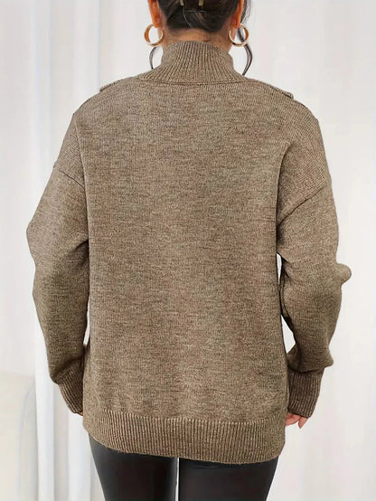 Schicker, kuscheliger Rollkragenpullover mit kalten Schultern