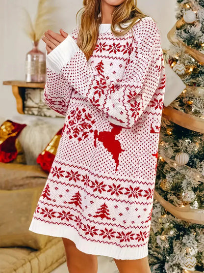 Stilvoller Weihnachtsstrickpullover in Übergröße für Damen – Bequemer und eleganter Winterlook