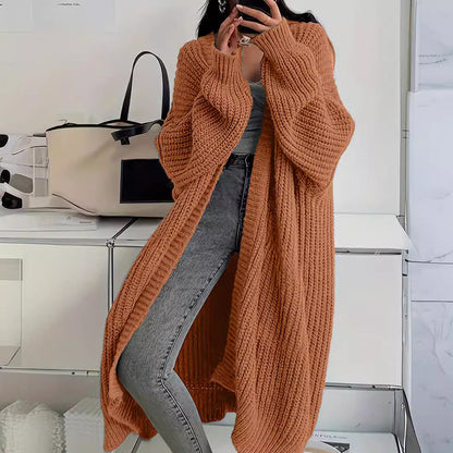 Strickmantel mit Taschen – Modischer, lockerer Cardigan mit Lanternärmeln in verschiedenen Farben