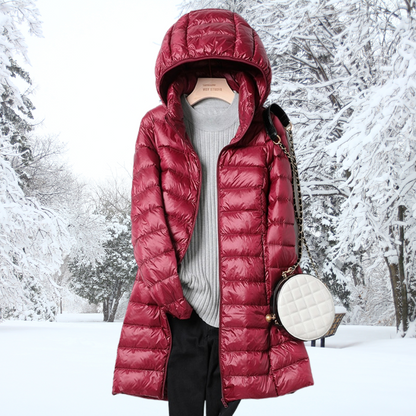 Stylische Damen-Winterjacke mit Kapuze und wärmender Wattierung