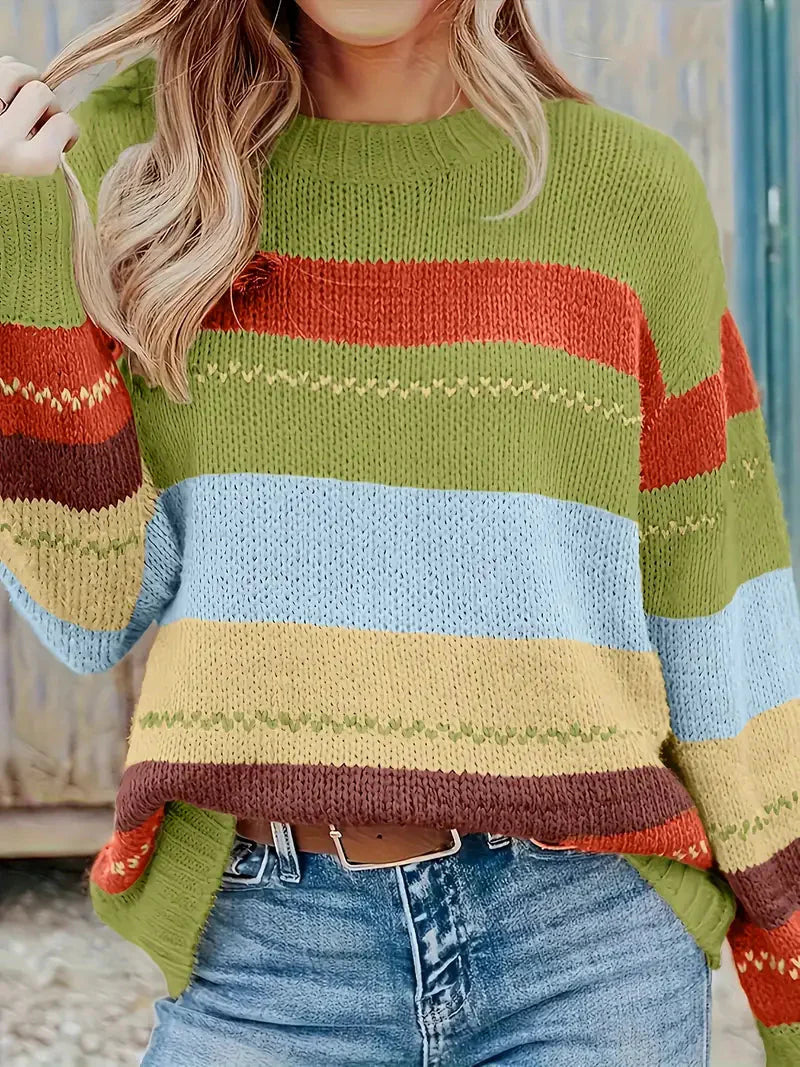 Stylischer Damenpullover mit Farbblockdesign - Bequem und trendig für jeden Anlass