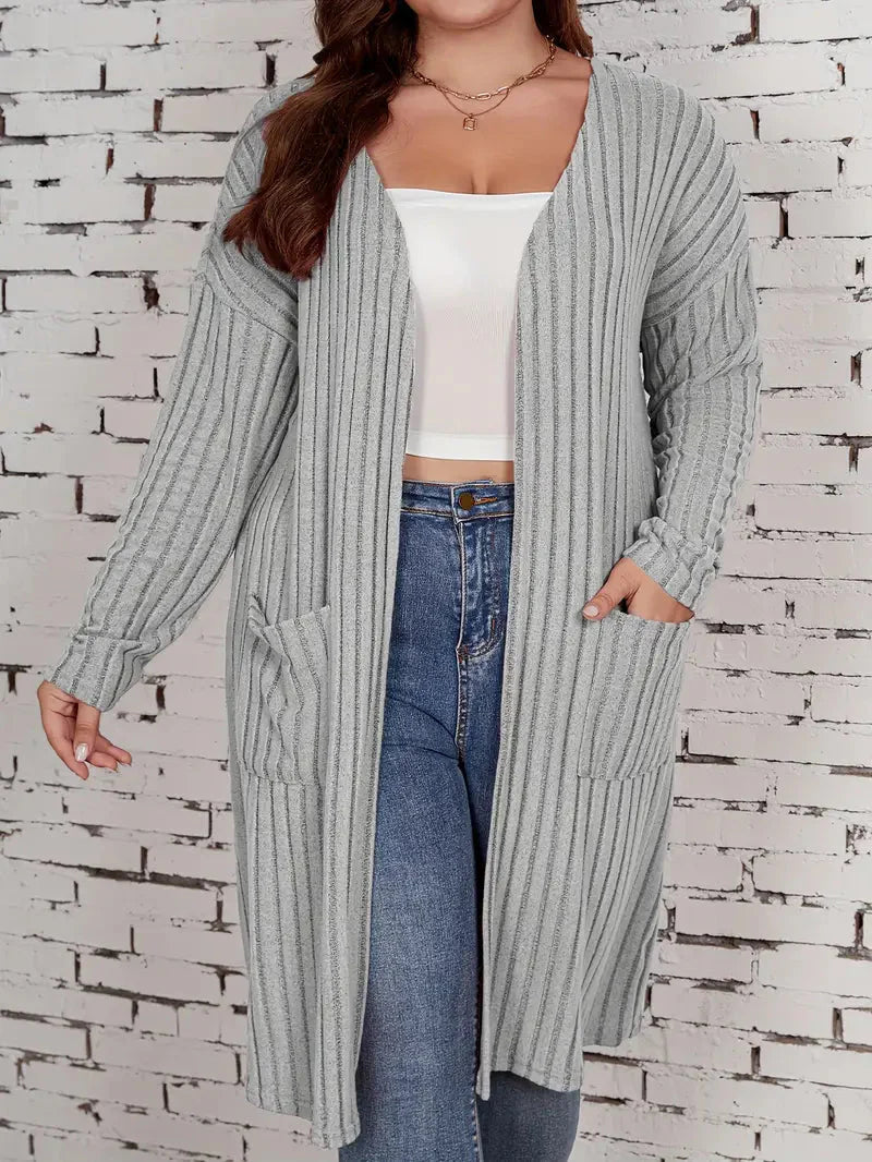 Stylischer Plus-Size Cardigan mit praktischen Taschen für jeden Anlass