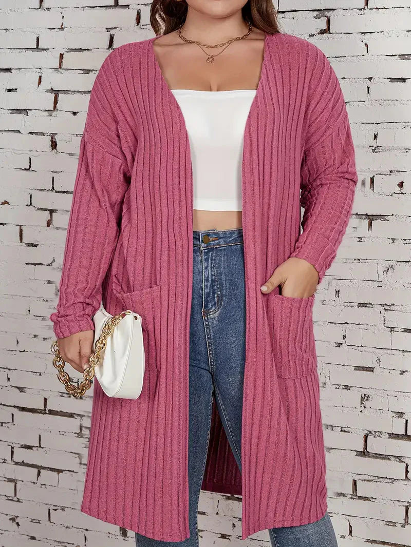 Stylischer Plus-Size Cardigan mit praktischen Taschen für jeden Anlass