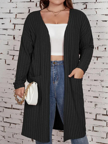 Stylischer Plus-Size Cardigan mit praktischen Taschen für jeden Anlass