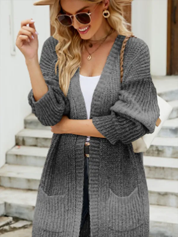 Trendige Damen-Strickjacke mit Farbverlauf und Langen Ärmeln – Vielseitiger Fashion-Layer