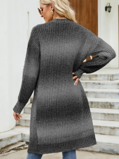 Trendige Damen-Strickjacke mit Farbverlauf und Langen Ärmeln – Vielseitiger Fashion-Layer