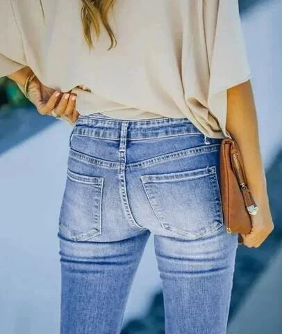 Trendige Hohe Taille Jeanshose für einen Sexy Look 2024