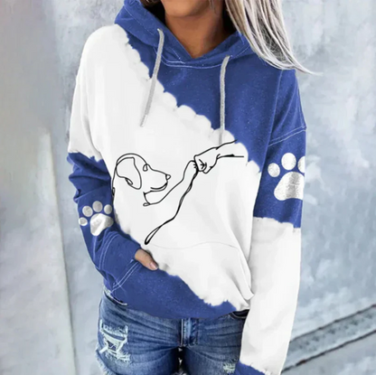 Verspielter Damen-Hoodie mit niedlichem Hundeprint