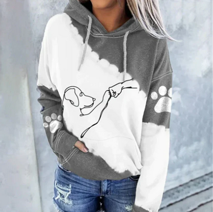 Verspielter Damen-Hoodie mit niedlichem Hundeprint