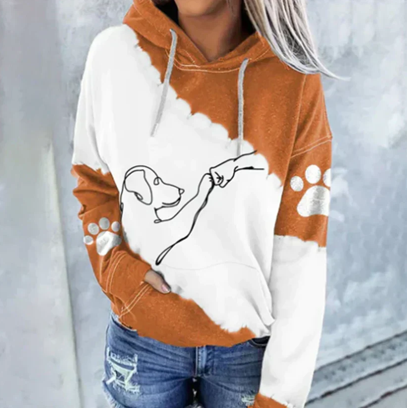 Verspielter Damen-Hoodie mit niedlichem Hundeprint