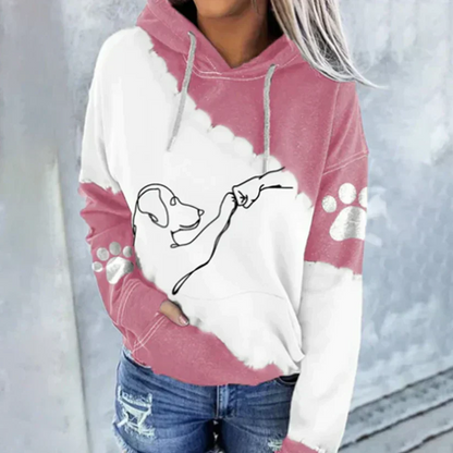 Verspielter Damen-Hoodie mit niedlichem Hundeprint