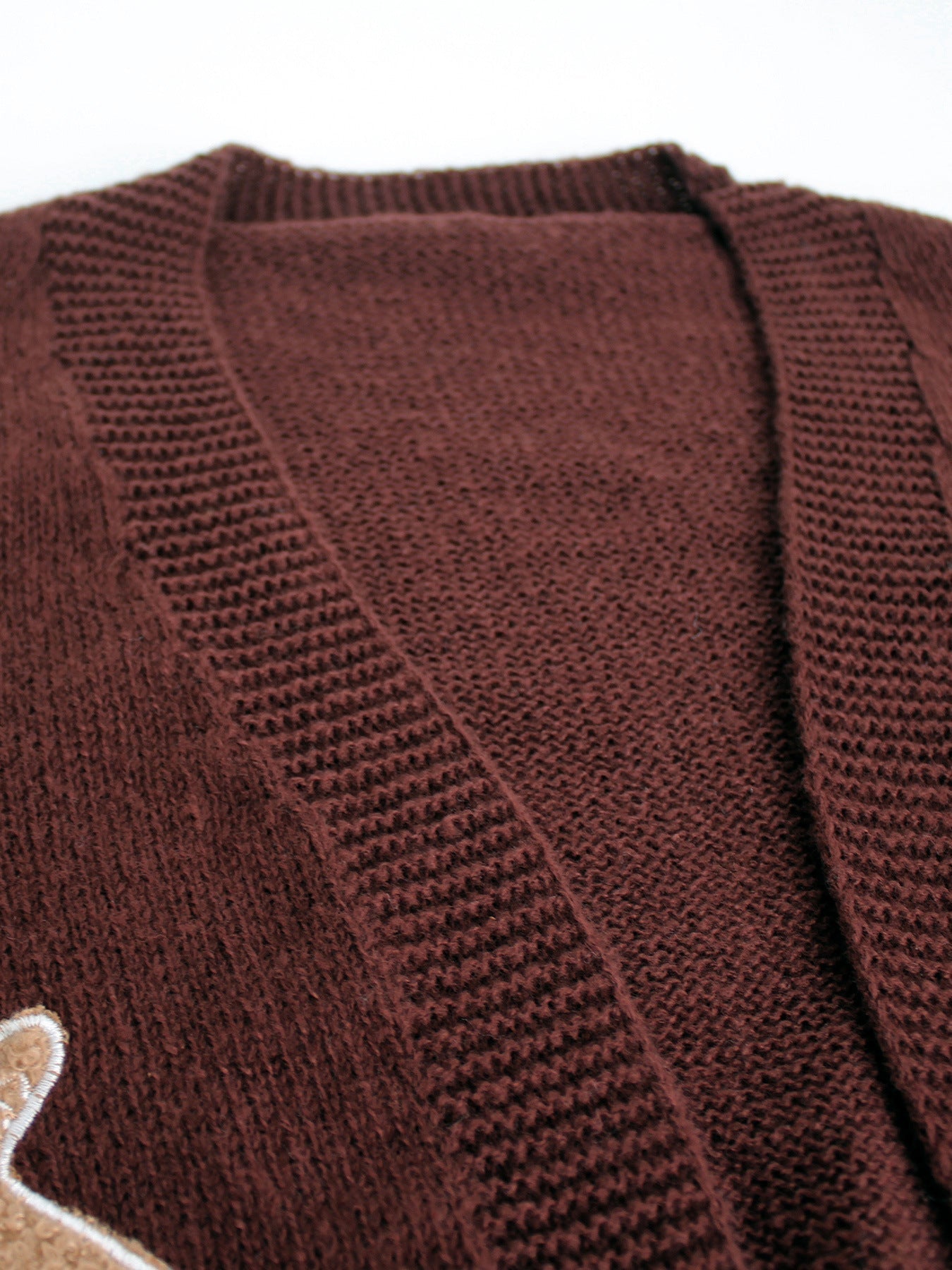 Vielseitiger V-Ausschnitt Strickpullover mit Lebkuchenmuster für Herbst und Winter