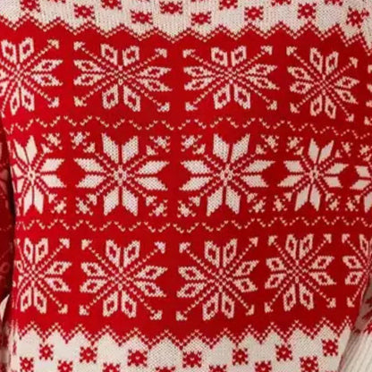 Weihnachtlicher Damen-Pullover mit Schneeflocken-Motiv